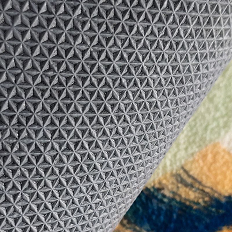 Navy Modern Rug Polyester Color Block Rug Washable Rug for Living Room