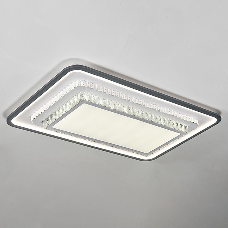 3-Tier Crystal Flush Mount Light Fixture Minimalist Black Flush Mount LED Light for Bedroom