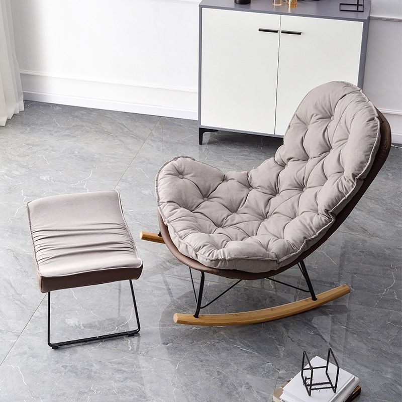 Suede Rocking Chair Contemporary Rocker Chair with Removable Cushions