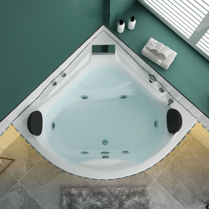 Bathroom Corner Bath Tub Acrylic Modern Bathtub with Drain and Overflow Trim