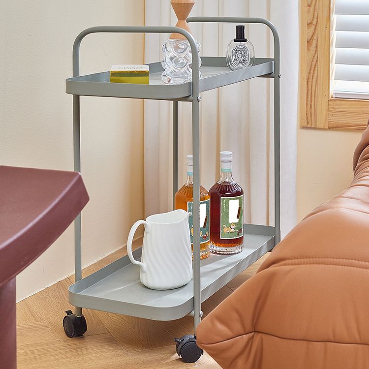 25.2"H Rolling Modern Prep Table Metal Rectangular Prep Table for Dining Room