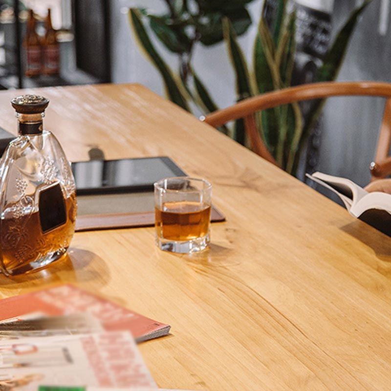 Industrial Trestle Base Dining Table Rectangle Solid Wood Dining Site Table without Chair