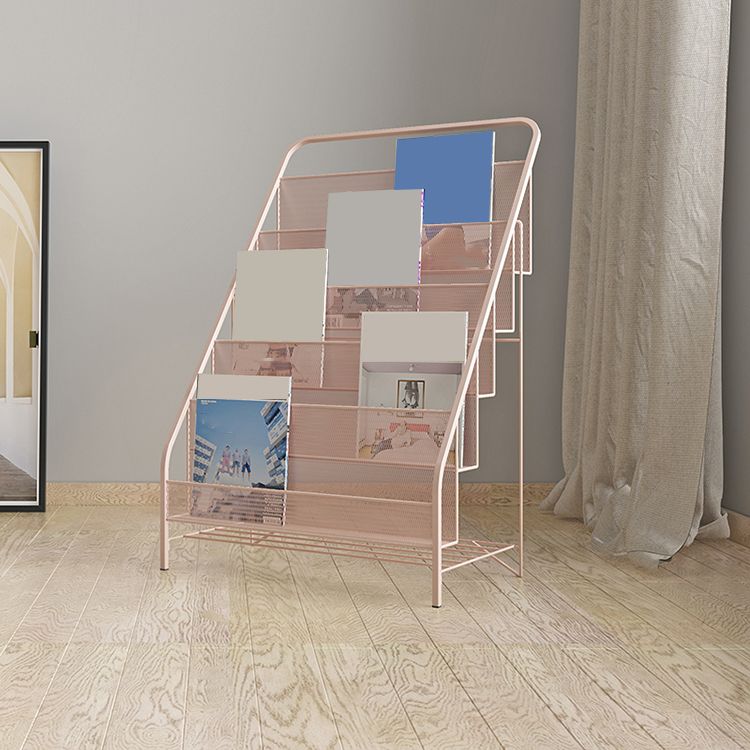 Industrial Ladder Bookcase Metal Vertical Book Shelf for Home Office