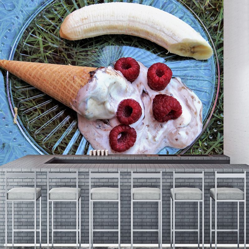 Customized Ice Cream Dessert Mural Modern Wall Covering for Dessert Shop