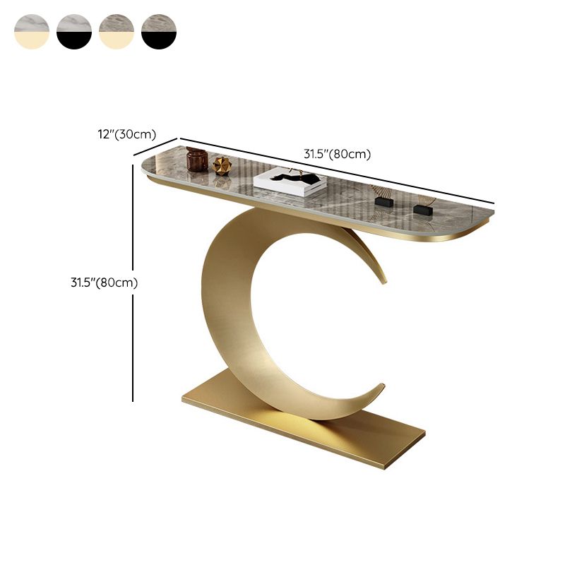 Half Moon Glam Console Accent Table Antique Finish Console Sofa Table