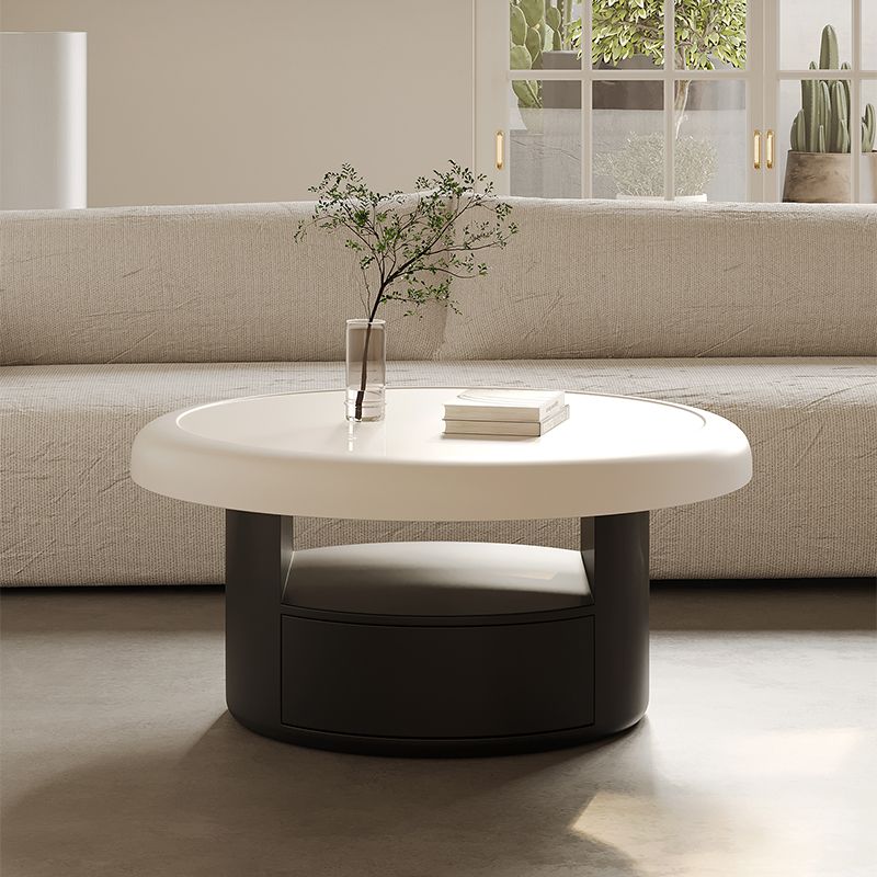 Contemporary Cocktail Table Round Pedestal Coffee Cocktail Table