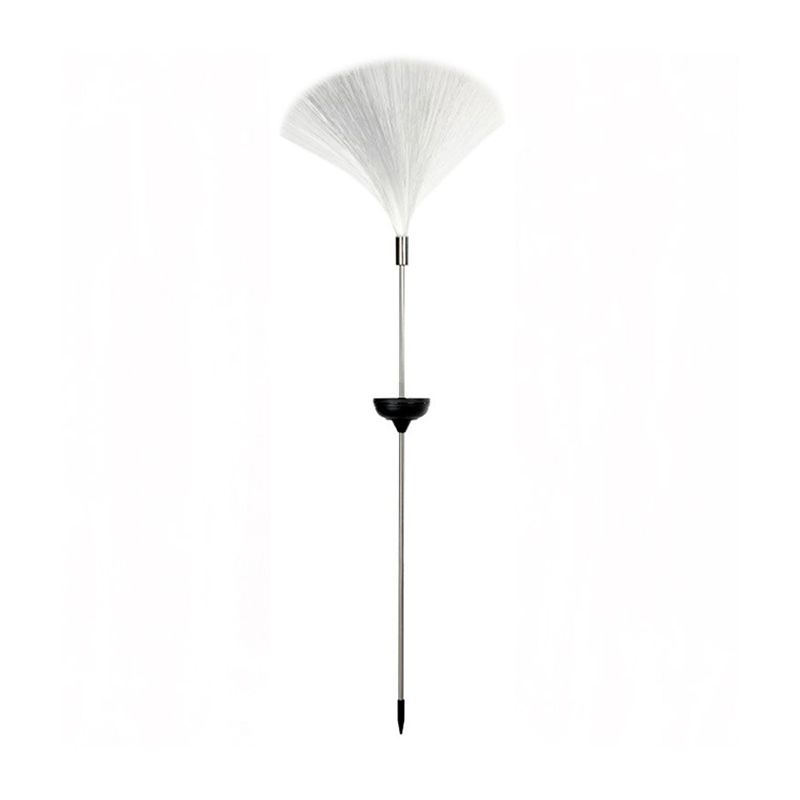 Optical Fiber Outdoor LED Lawn Light Plastic Decorative Solar Landscape Lighting in Clear, 2 Pcs