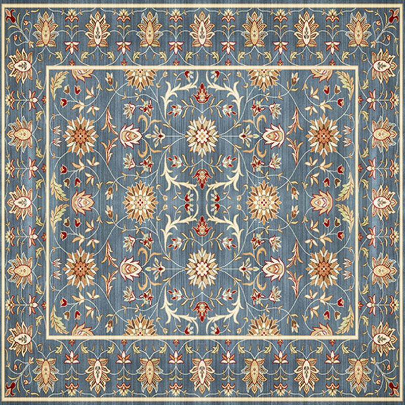 Square Normatic Tribe Rug Moroccan Carpet Polyester Stain Resistant Area Carpet for Living Room