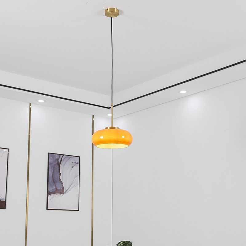 Modern Ceiling Lamp Household Flush Mount Light Fixture with Colorful Glass Shade