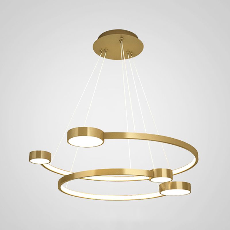 Luces de lámpara de araña de forma múltiple contemporánea accesorios de iluminación de lámpara de metal