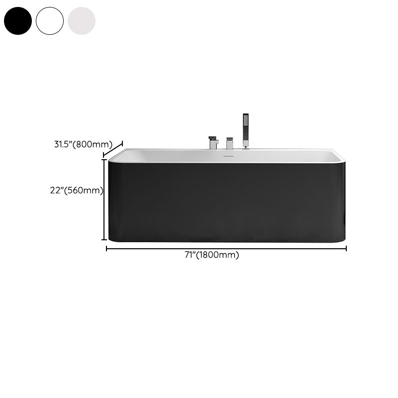 Stone Rectangular Soaking Bathtub Antique Finish Back to Wall Bath Tub