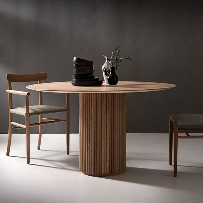 Round Dining Table Modern Style Solid Wood Dinner Table for for Kitchen Home Furniture
