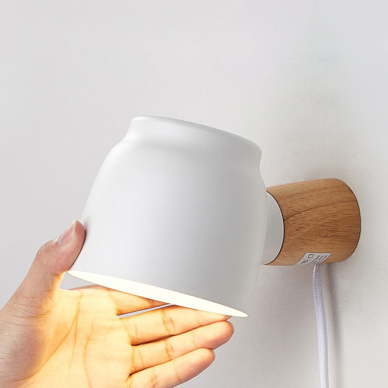 Metalen kom leeswandverlichting moderne stijl 1 licht wand gemonteerd verlichtingsarmatuur