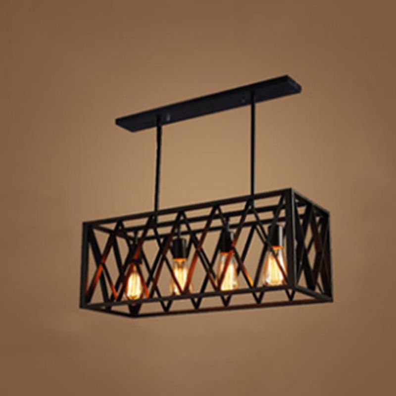 Luces colgantes náuticas para la isla de cocina Luz de techo de isla negra lineal para bar