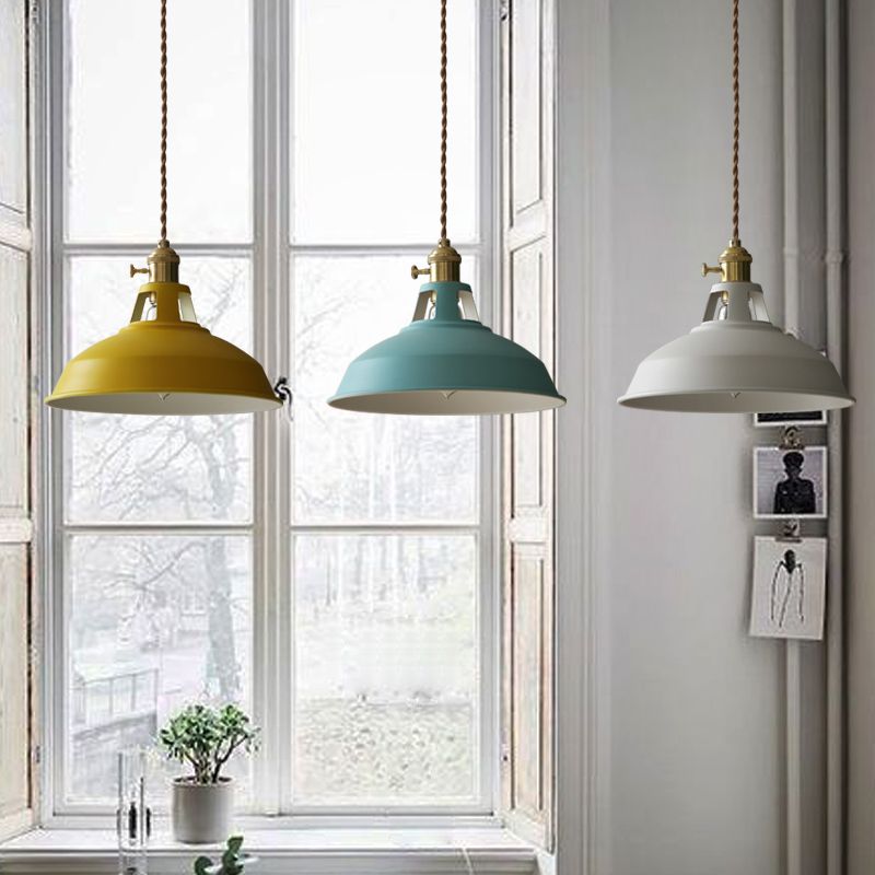Industrial Hanging Light Colorful Metal Pendant Lighting Fixture for Living Room