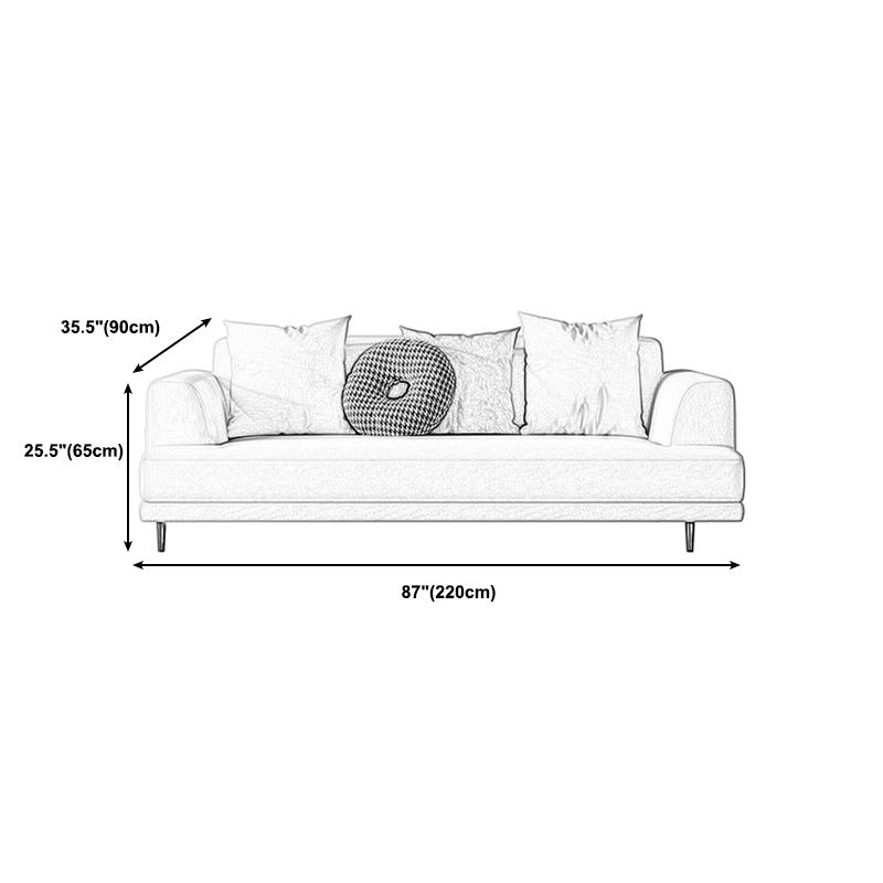 Linen Recessed Sofa Modern Arm Cushions 35.4"W Sofa for Living Room