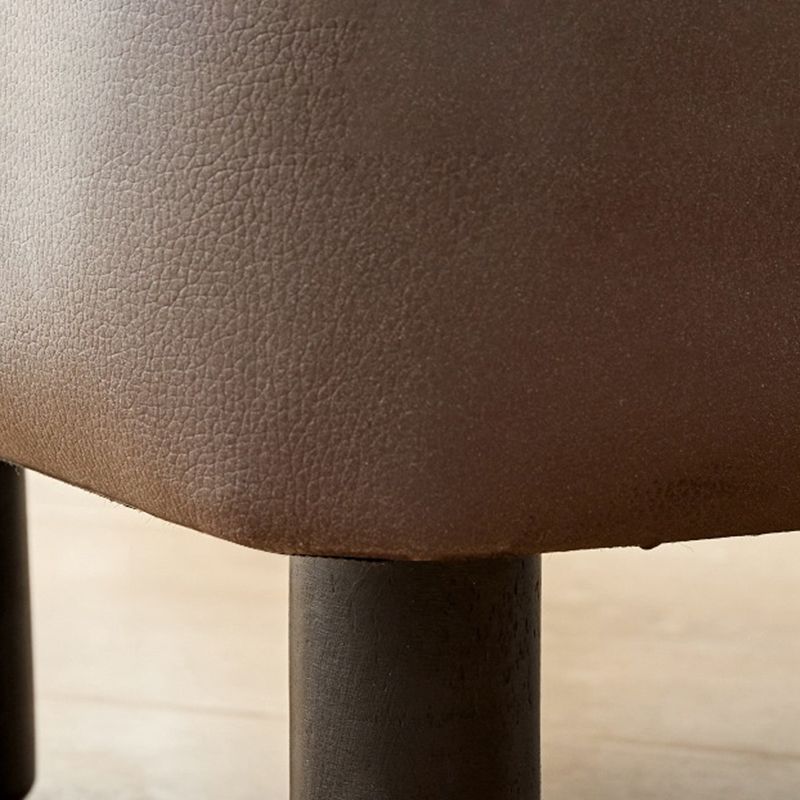 Contemporary Ottoman Faux Leather Upholstered Rectangle Ottoman