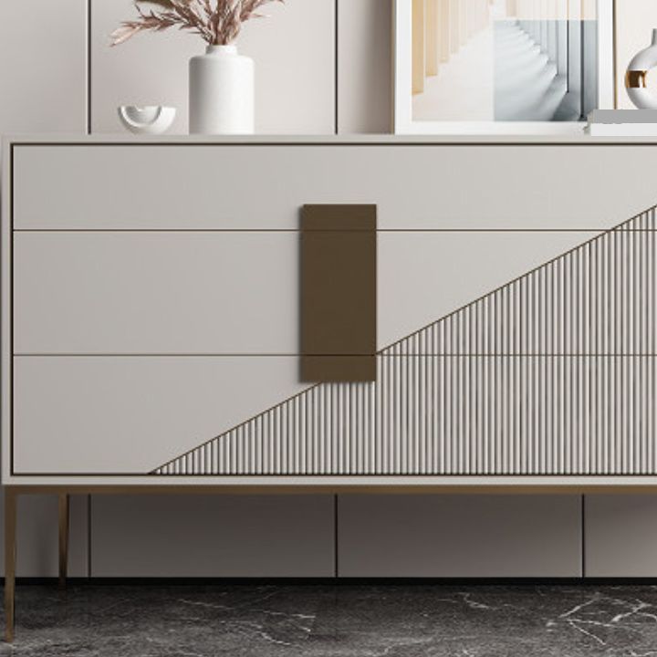 Glam Horizontal Storage Chest Soft-Close Drawers Wood Double Chest