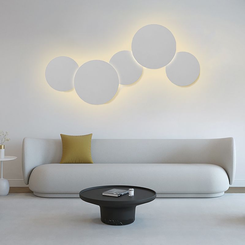 LED Metal Modern Wall Sconce Circular Shape Wall Light with Acrylic Shade for Bedroom