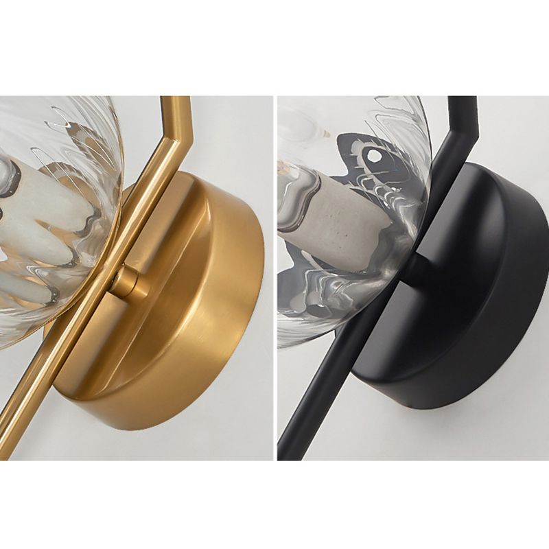 Simple 1-Light Wall Lighting Fixture Glass Spherical Wall Light for Hallway