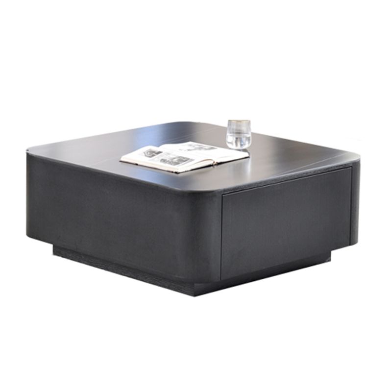 Square Square Block Base Design Slate Plate Table Plate with Drawer Coffee Table