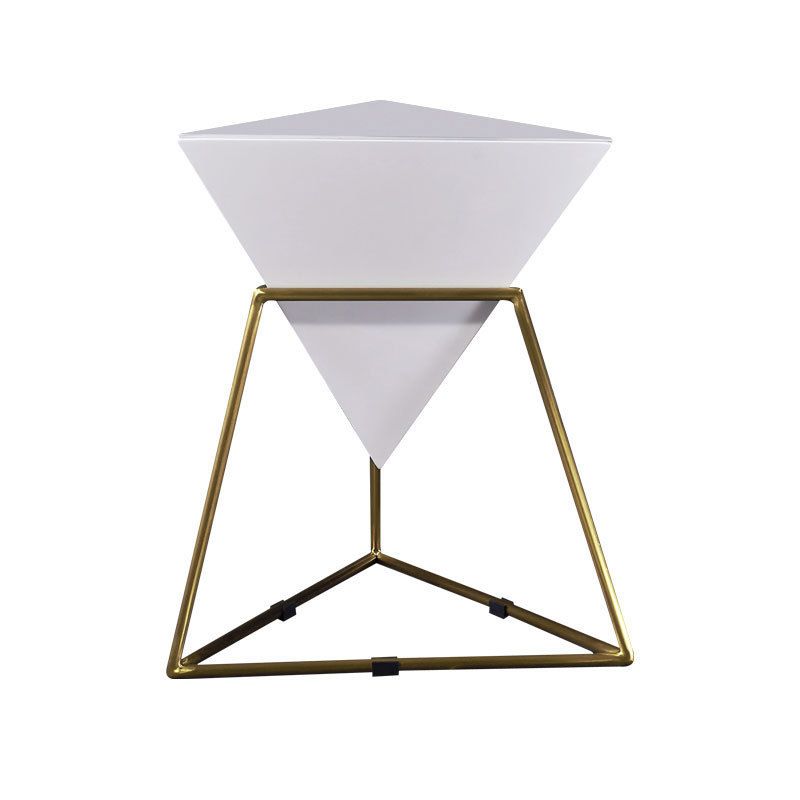 21.6"H Modern Metal Frame Base Solid Color Triangle Coffee Table End Table