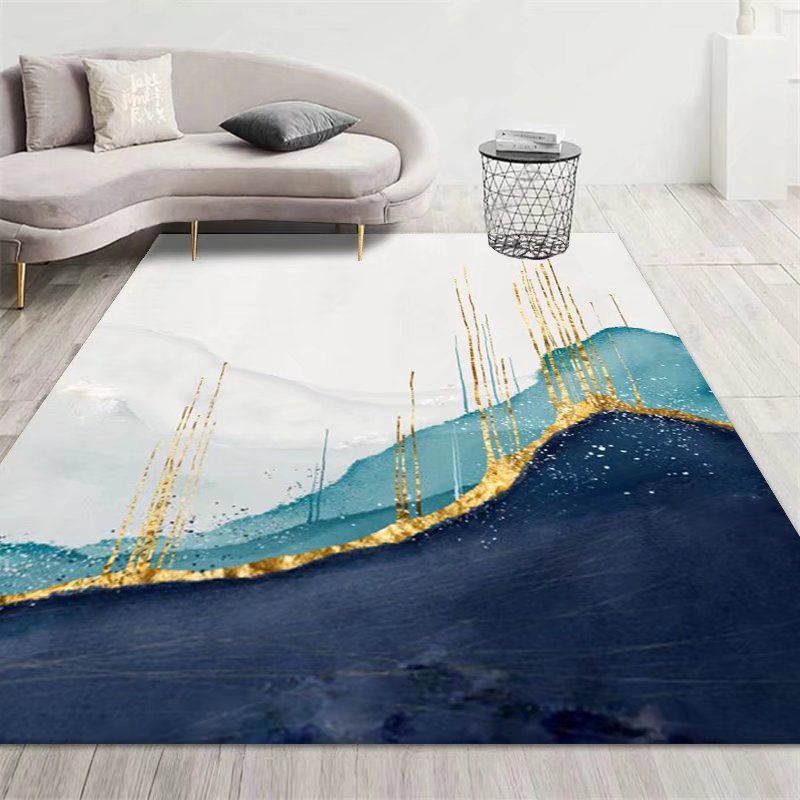 Abstract Rug Polyester Area Carpet Stain Resistant Indoor Rug for Home Decoration