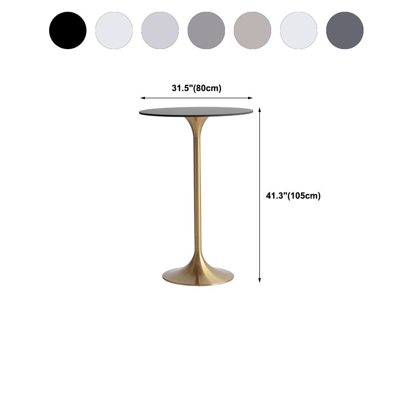 41.3"H Bar Dining Table Pedestal Sintered Stone Bar Height Cocktail Table