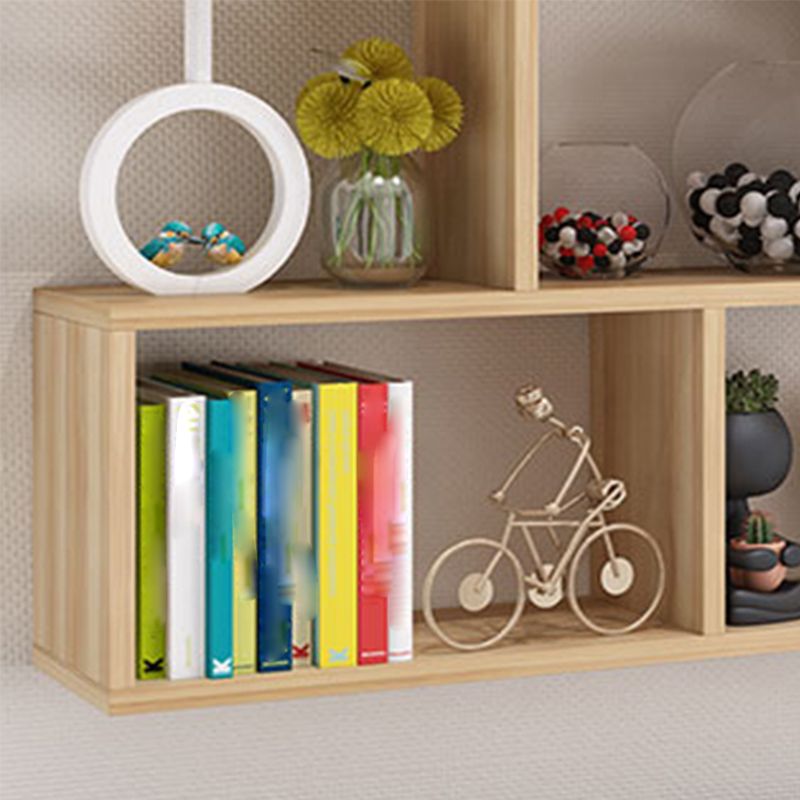 Modern Open Wall Mounted Shelf Bookcase Engineered Wood Bookshelf for Study Room
