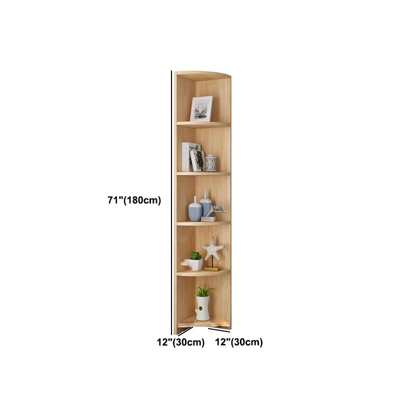 Scandinavian Vertical Standard Bookshelf Natural Pine Wood Bookshelf for Home