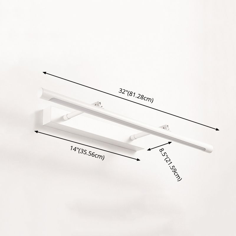 Extendable Tube Vanity Light Fixture Simplicity Metal Bathroom LED Wall Sconce in White