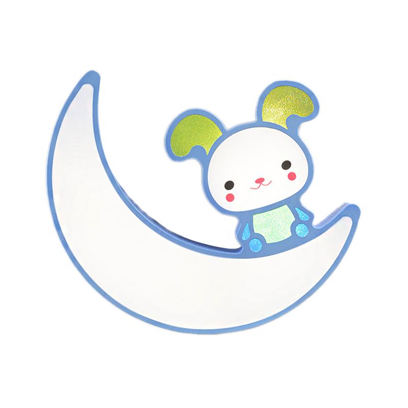 Acryl Maan en Konijntje Inbouwlamp Cartoon Mooie LED-plafondlamp voor gamerkamer