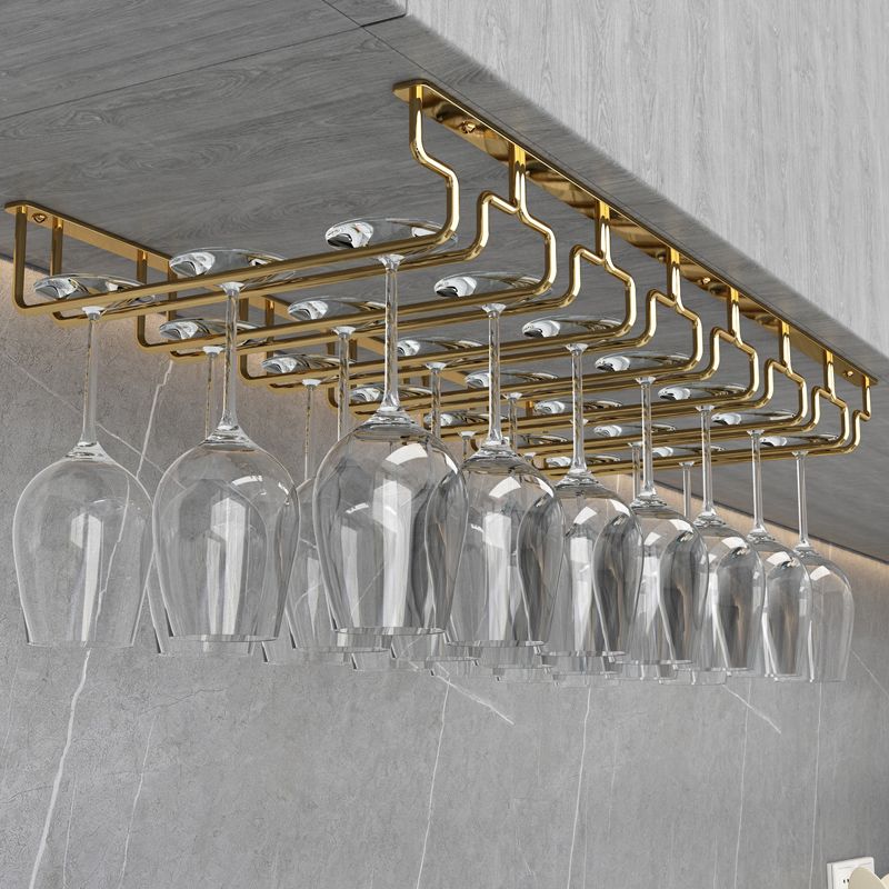Modern Hanging Wine Glass Rack Metal Glass & Stemware Holder for Kitchen