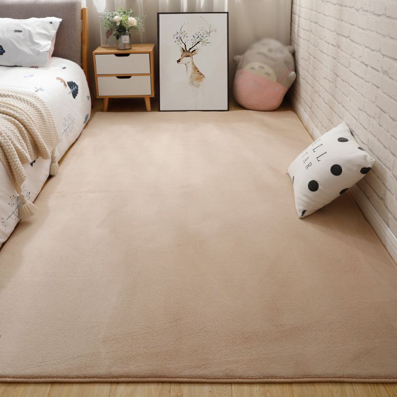 Simplicity Area Rug Modern Plain Area Carpet Polyester Stain Resistant Carpet for Living Room