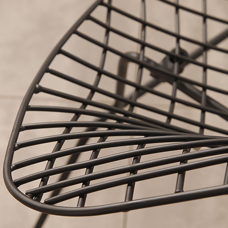 Industrial Black Metal Outdoor Bistro Chair Upholstered Outdoors Dining Chair