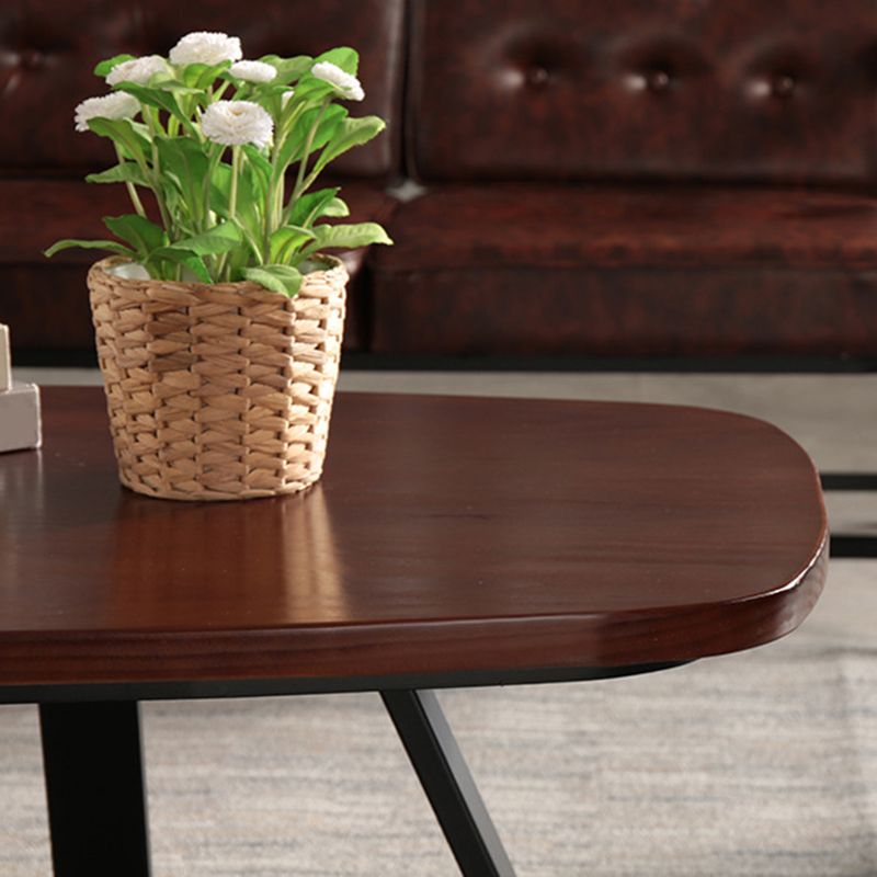 Modern Style 1 Single Coffee Table Pine Wood Brown Cocktail Table
