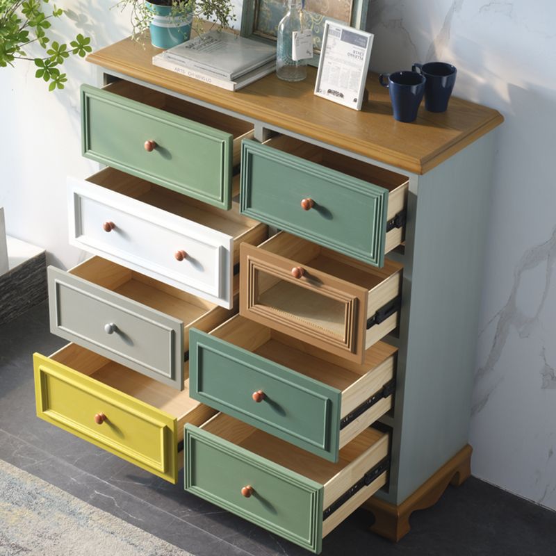 Coastal Storage Chest Solid Wood Storage Chest Dresser with 5/8 Drawers