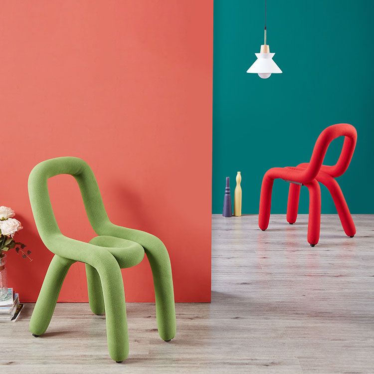 Modern Velvet Dining Room Chair Armless Metal Side Chair for Home Use