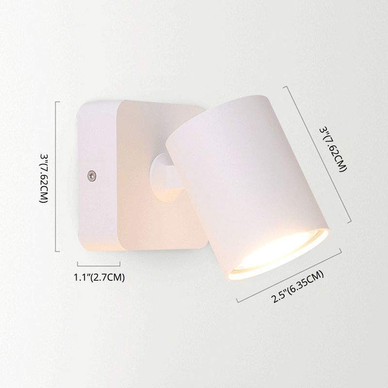 Modern Minimalist Minimalist Cilindro Accensione montata in metallo 1 Lampada da parete leggera
