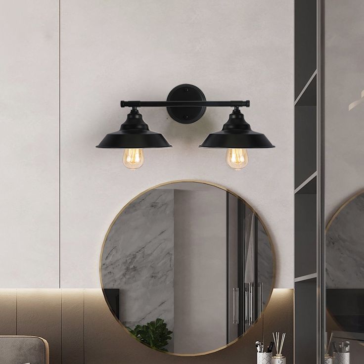 Industrial Metal Vanity Sconce Light Barn Shade Wall Mounted Light for Mirror Cabinet
