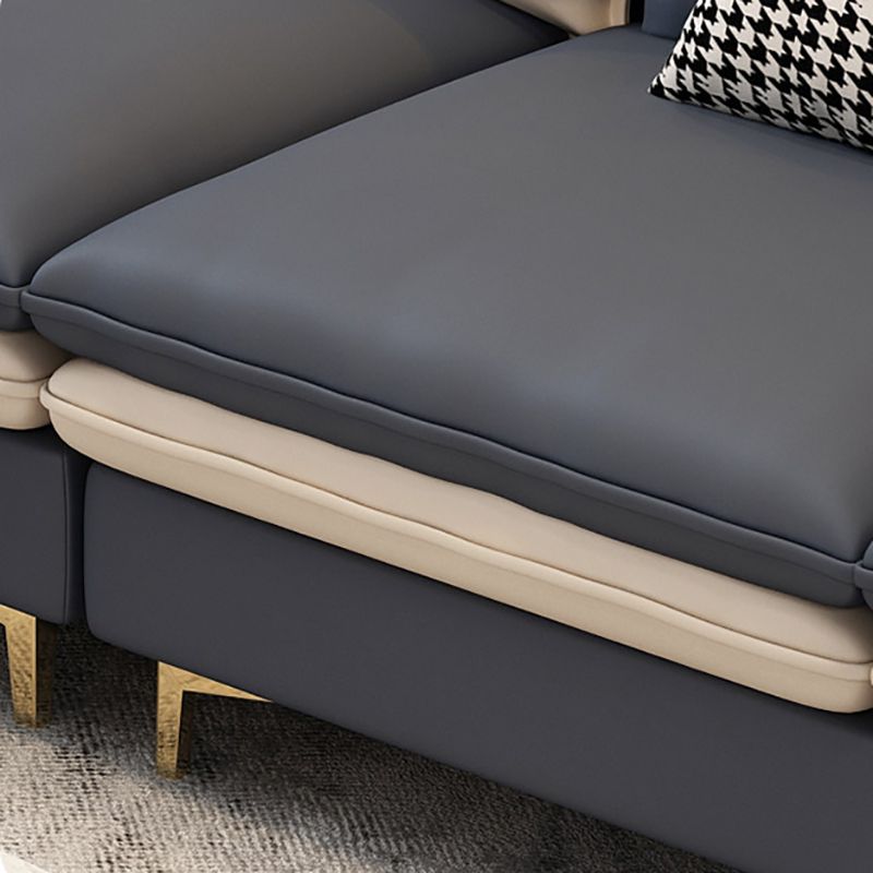 4-seat Faux Leather Sectional Sofa 31.50" High Sofa for Living Room