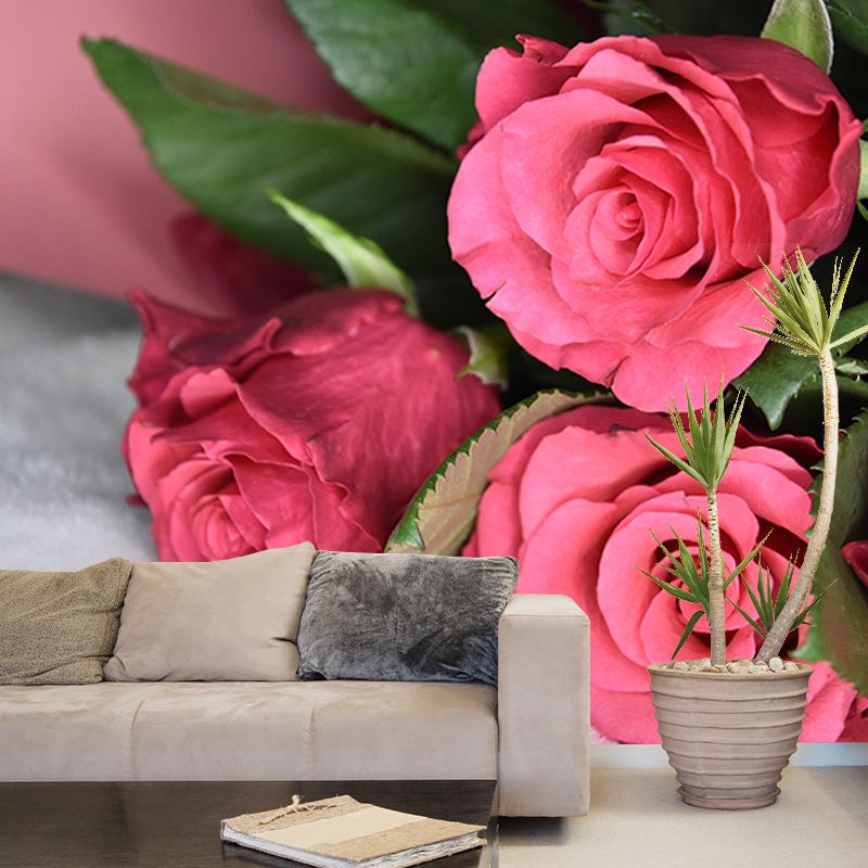 Flowering Rose Mural Eco-friendly Modern Style Wall Art for Home Decor