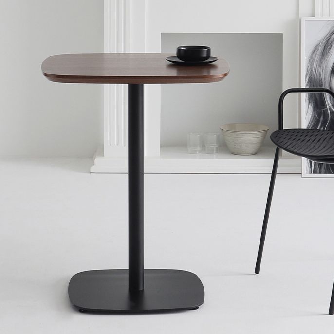Metal Industrial Square Dining Table Manufactured wood Top Table with Pedestal Base