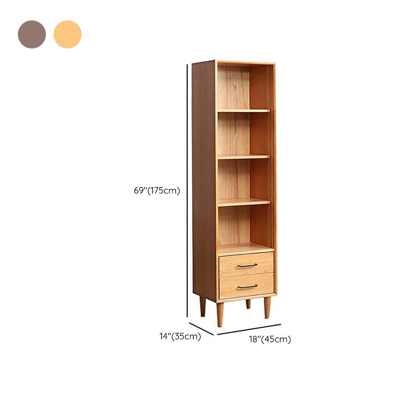 Mid-Century Modern Solid Wood Chest Rectangle Accent Cabinet with Drawer