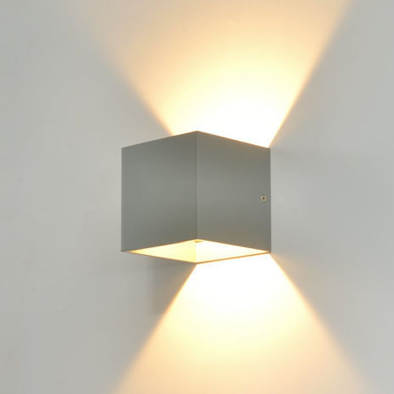 Square Shape Wall Sconce Modern Style Metal 2 Lights Sconce Lamp