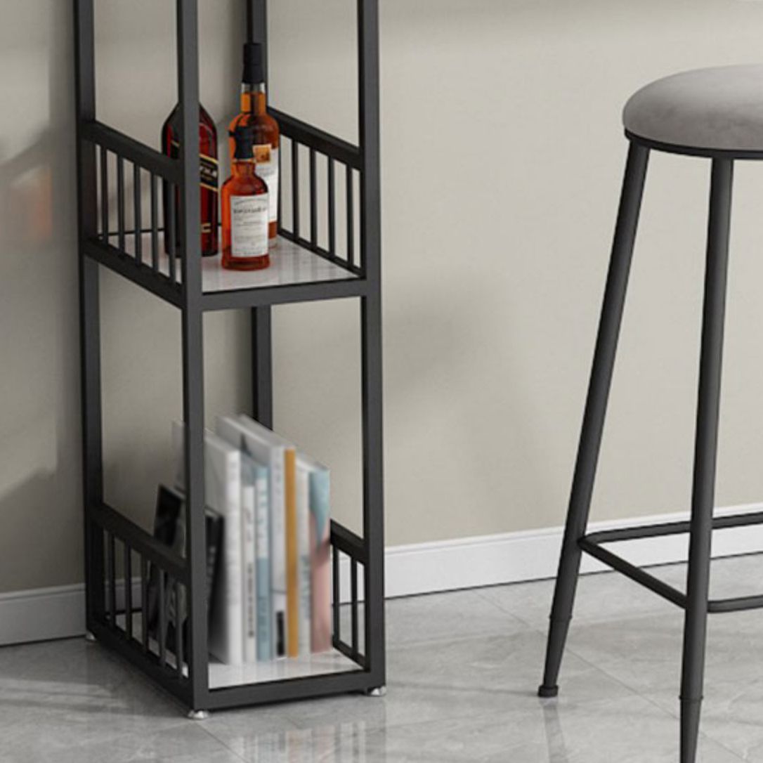 Table à manger à barres de bar à barre moderne avec étagères en noir