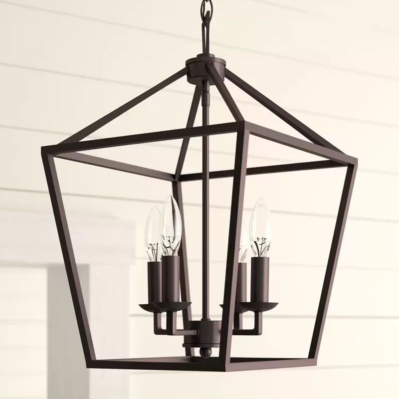 Apparecchio di illuminazione a sospensione trapezoide nero 4 lampadina cucina a soffitto cucina a soffitto cucina