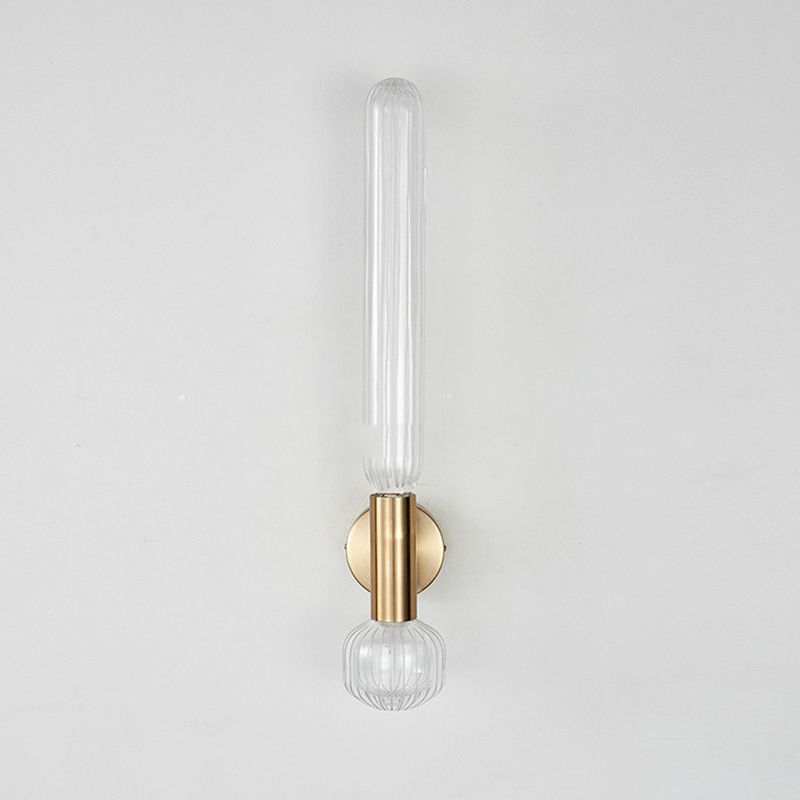 1 Light Cylinder Wall Lighting Fixtures Modern Style Glass Wall Mounted Lamps