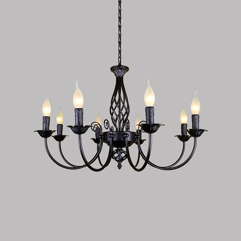 American Candle Shape Chandelier Metal Multi Light Hanging Light for Dinning Room