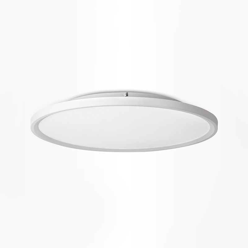 Modernistische LED Flush Mount Lighting met Metal Shade White/Black Ring Close to Ceiling Lamp Fixture met Acrylic Diffuser in Wit/Warm Licht, 16 "/19.5" Dia